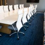Nucraft® Myne™ Conference Table, Source International® Purl™ Chairs and Kimball® Fixit™ Benches
