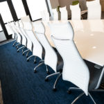 Nucraft® Myne™ Conference Table, Source International® Purl™ Chairs and Kimball® Fixit™ Benches