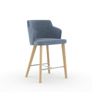 Nate & Natty™ Counter-Height Stool with Arms and Wood Legs