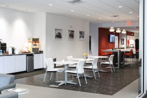 New Freedom KIA's Internet Cafe and Media Center designed by Peggy Lovio of Omega Commercial Interiors