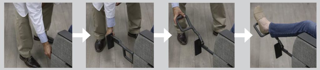 Stirrups on IOA exam chair.
